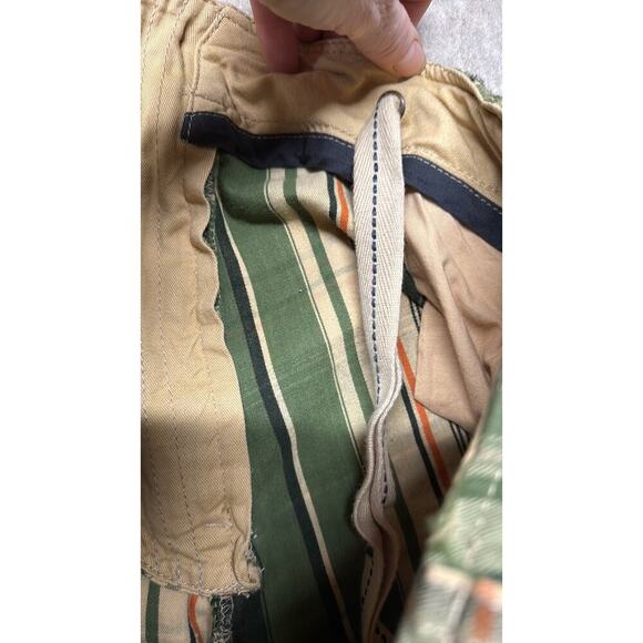 Men's Nobu No Boundaries Green Tan Plaid Drawstring Bermuda‎ Shorts Size 38 - Picture 8 of 10